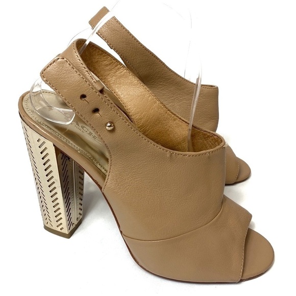 Coach tan leather Lillie block heel sandals size 9 - Picture 1 of 9